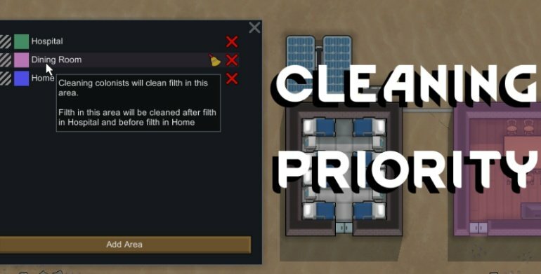 Rimworld мод Cleaning Priority