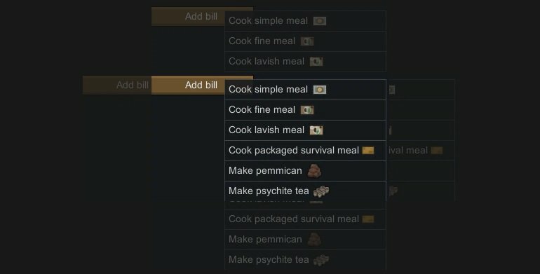 Rimworld мод Recipe icons